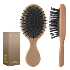 Mini Hair Bursh for Women,girls-Protable Travel Size Hair Brush for Pockets,Purse,backpack-Mini Detangler Brush for All Hair Types,Small Hair Brush for Detangling (1 Pack-Mocha)