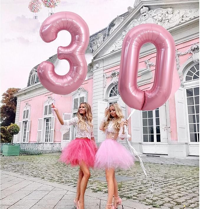TONIFUL 40 Inch Pink Number 0 Balloons Large Foil Milestone Birthday Decor | - Image 4