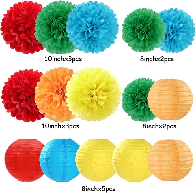Rainbow Colorful Party-Decorations Paper-Flowers - Image 6