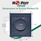 NO-PEST VENT, Exclusive Dual Door Dryer Vent Cover Outdoor 4 inch or Bathroom fan, Made in USA w Highest UV Resistant Plastic in any Outdoor Vent Cover (Deep Ocean Blue, 4 inch W/O Duct Tube)