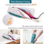 Heat Resistant Hair Tool Organizer Bag with Hanging Loop, Portable Travel Case for Flat Irons, Curling Irons, Hair Straighteners & Hot Styling Tools, 13.5" Heat-Proof Storage Cover with 2 Pockets