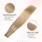 Sindra Invisi Edge Tape in Hair Extensions Human Hair, 14 Inch 40g 20pcs Golden Brown Mixed Light Blonde Invisible Extensions Natural Straight Seamless Injected Tape Ins