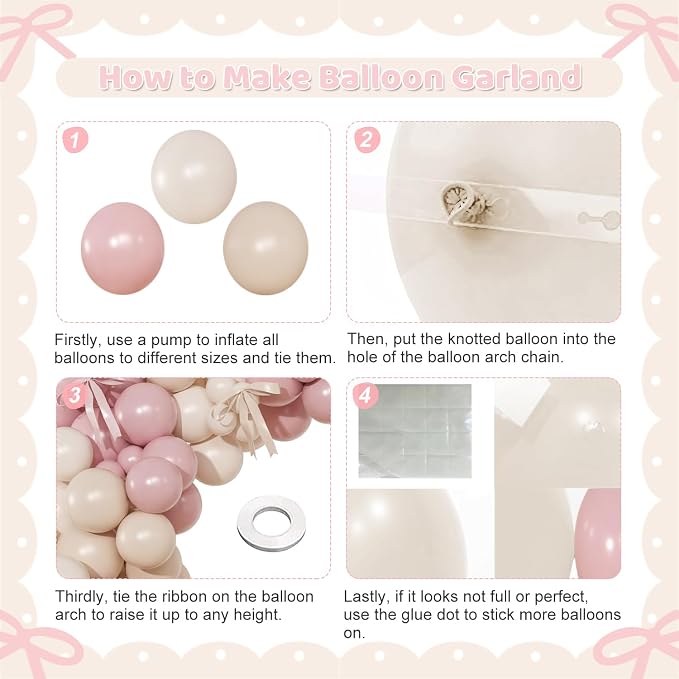 Dusty Pink Balloon Arch Kit for Wedding Baby Shower Birthday Decorations | - Image 4