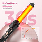 2 in 1 Curler and Straightener Travel Dual Voltage Curling Iron 1.25 Inch Normal Size Hair Curler Ceramic with EU/UK Plug Adapter for Travel Curling Wand Adjustable Temperature and Anti-Tangle