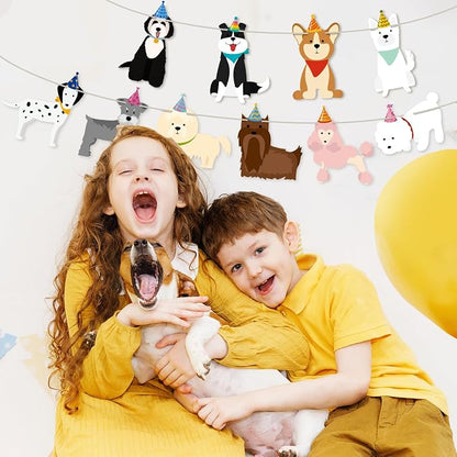 Hooqict Dog Birthday Banner Puppy Themed Party Decorations Dog Garland Banner - Image 7
