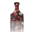 VOCOSTE Wide Tooth Afro Hair Pick Comb, Hair Styling Tool for Men Plastic Flower Pattern, 5 Inch