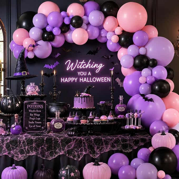 Pink Purple Black Balloons - Image 7