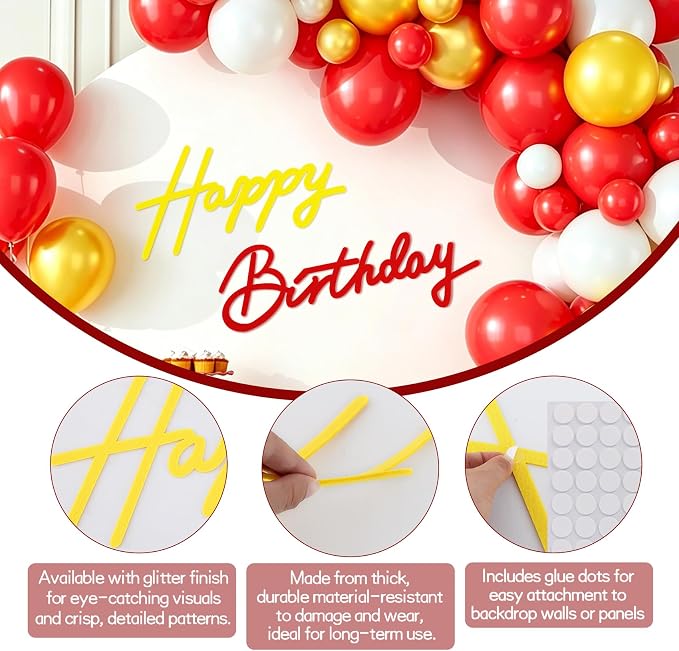 TONIFUL Happy Birthday Sign for Backdrop - Image 2