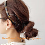 2 Pack Headbands for Eyewear Comfortable Acetic Acid Hairband No Pressure Fashion Skinny Headbands(Tortoise,Amber)