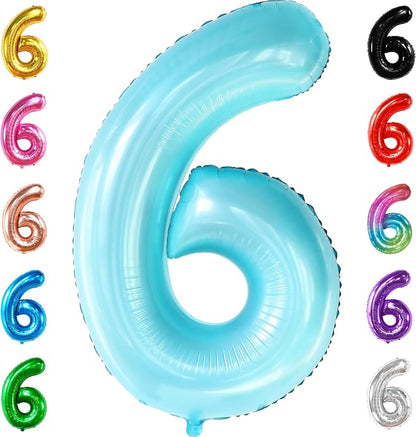 KatchOn Giant Light Blue Number 6 Balloon by KatchOn