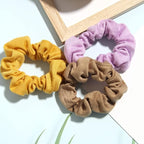 12pcs Cotton Hair Scrunchies Single Jersey Solid Color Ponytail Holders Elastic Hair Ties for Women Accessories (Ginger Yellow)