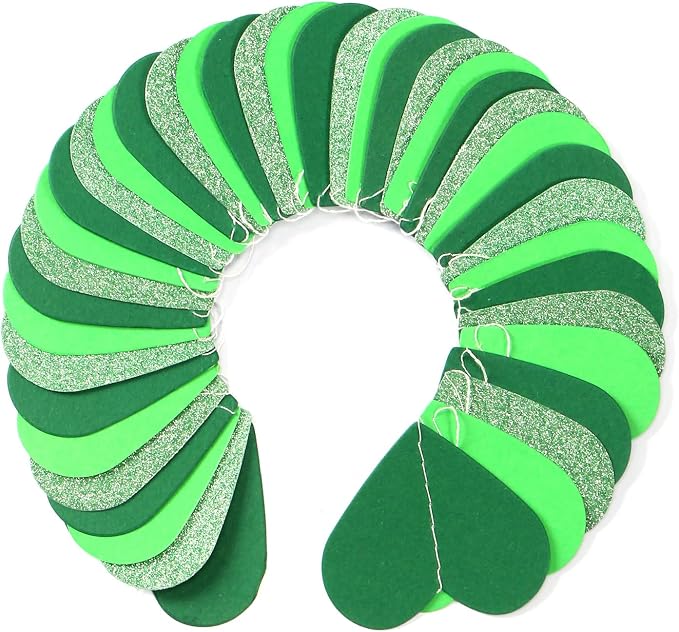 Green Party-Decorations Heart Paper-Garland Streamers-Banner - 52Ft St Patricks - Image 3