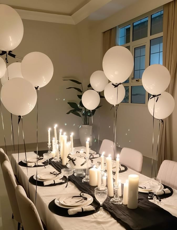 White Balloons, 12 Inch White Latex Balloon - Image 3