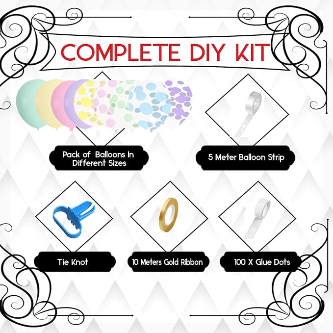 Archloon 156pcs Pastel Balloons Garland Arch Kit, Different Sizes 18 12 10 - Image 3