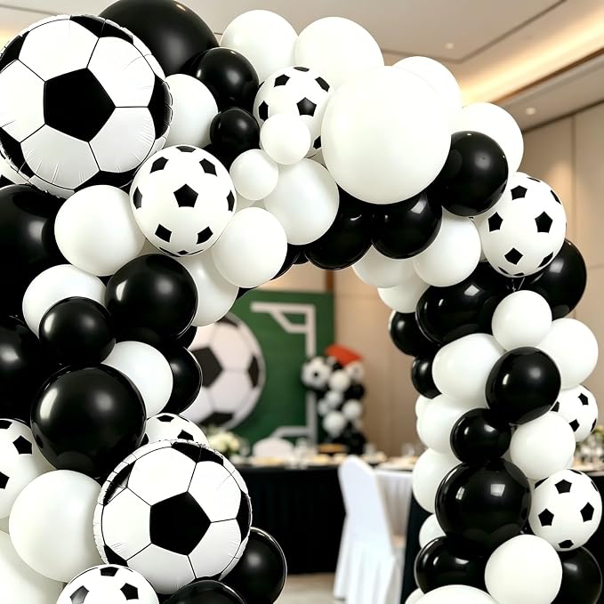 Soccer Party Decorations, Soccer Balloon Garland Arch Kit | Black White - Image 5