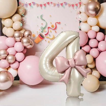 40 Inch Cream Number 4 Balloon - Image 5
