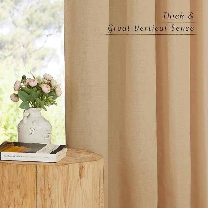 NICETOWN Living Room Curtains 84 inch Long Linen Blend, Grommet Privacy Added - Image 5