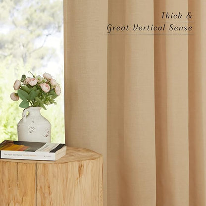 NICETOWN Rustic Linen 144 inch Long Curtains - Image 3