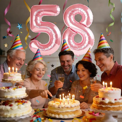 40 Inch Number 58 Balloons for 58th Birthday Party Decorations, 0-100 Jewelry - Image 2