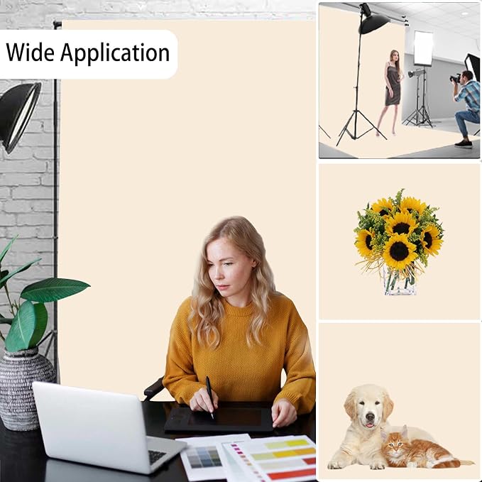 Cream Photography Backdrop for Photoshoot, Fabric 10x10ft | Versatile Studio - Image 2