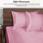 Lirex Satin Pillowcase for Hair and Skin, Super Soft and Cooling Similar to Silk，2 Pack King Size 20"X 40" Pillow Cases with Envelope Closure, Gifts for Women Men, Sakura Pink