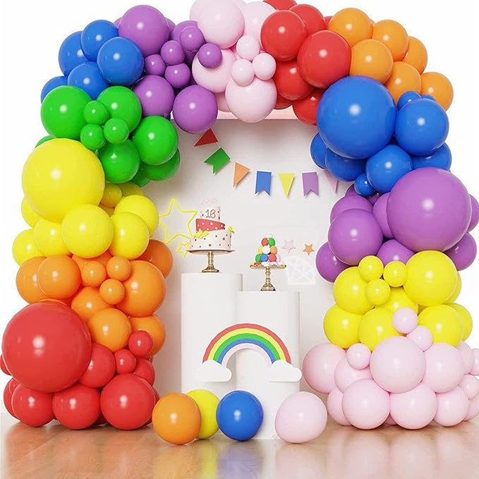 CANREVEL 129pcs Rainbow Balloon Arch Kit 18 12 10 5 Inch, Colorful Balloons - Image 5