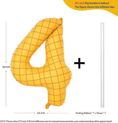 40 In Matte Yellow Number 4 Balloons Helium Foil Mylar Balloon Digital 4 | The - Image 2