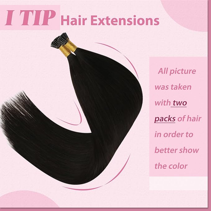 YoungSee I Tip Hair Extensions Dark Brown 24 Inch I Tip Extensions Human Hair Brown Itip Human Hair Extension Remy Hair 50g 50s Natural Looking Hair Extension for Long Hair