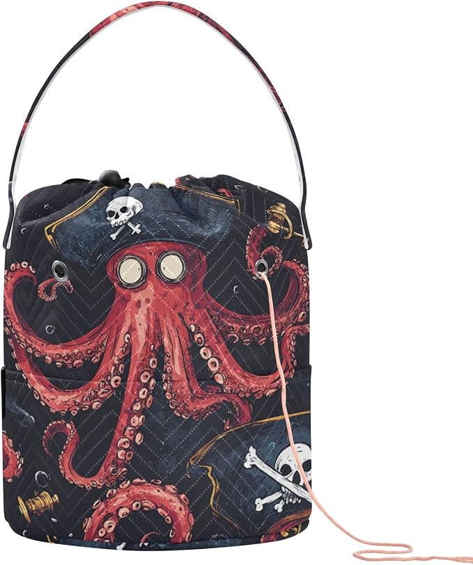Yarn Bag Small Crochet Bag Drawstring Yarn Storage Organizer Knitting Project by Tatenale