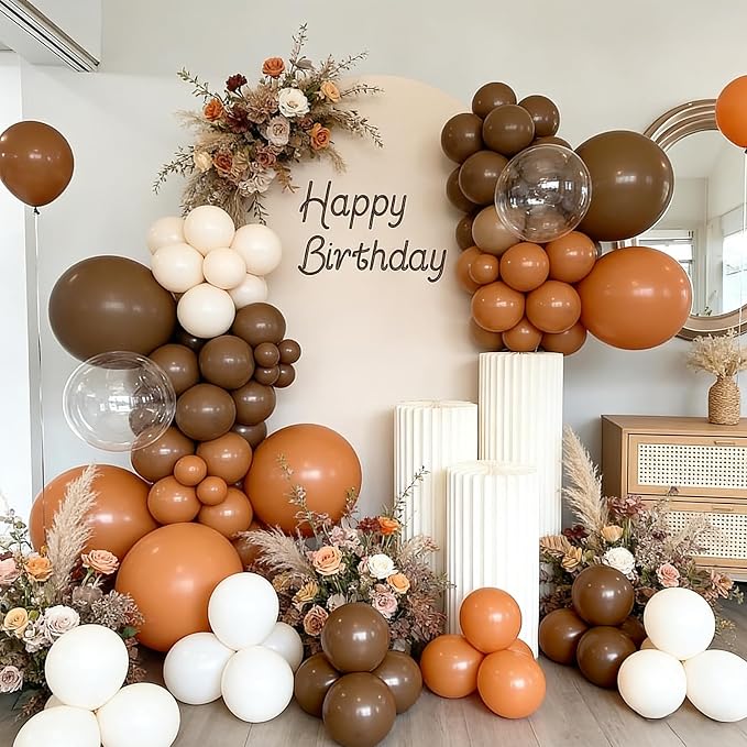 50pcs 12 Inch Retro Dark Brown Latex Balloons | Boho Coffee Neutral Balloons - Image 6