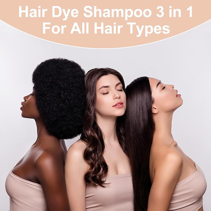 Dark Coffee Hair Dye, Hair Dye Shampoo for Men and Women, Hair Color Shampoo For Home Use, Shampoo Para Canas, Hair Dye Shampoo 3 in 1, 16.9 Fl Oz (Dark Coffee)