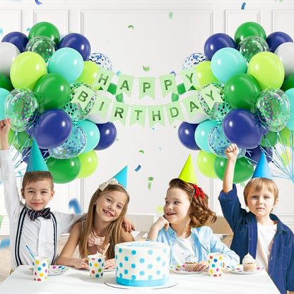 60pcs 12inch Blue and Green Balloons - Image 5