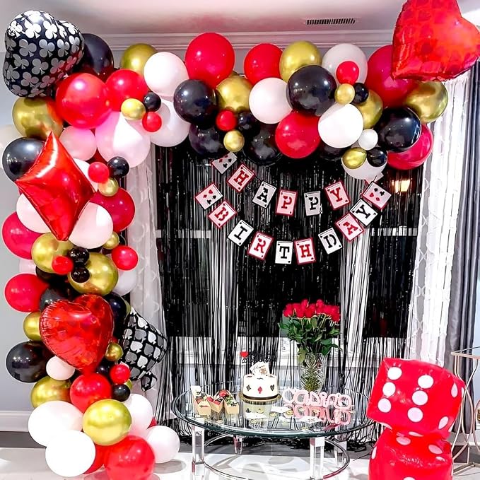 Red Black and Gold Party Balloons - Image 8