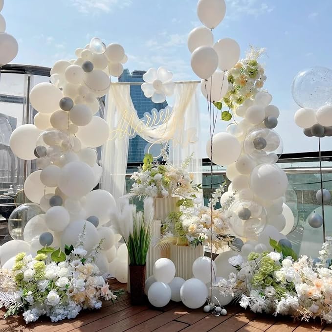 Awenztech White Balloons 12 inch - Image 4