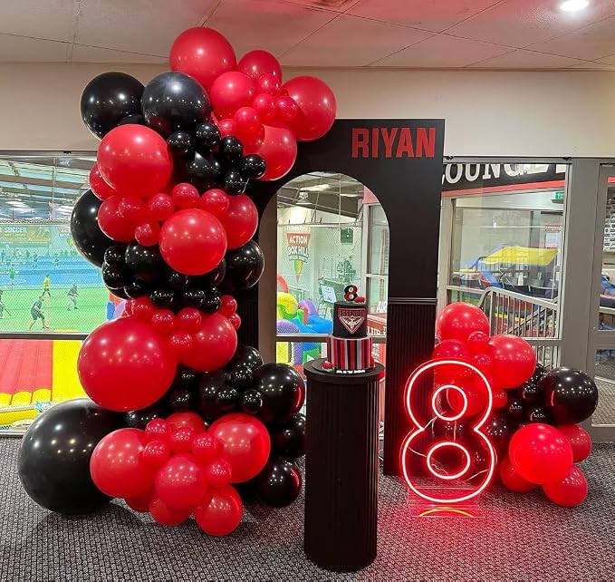 Red and Black Balloons Garland Arch Kit - Image 7
