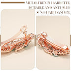 Geyoga 6 Pieces Vintage Hair Barrettes for Women Retro Flower French Pearl Crystal Rhinestones Clips Hair Pins for Women Styling Accessories(Vivid Style)