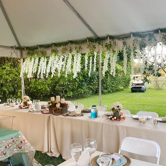 Artificial Wisteria Hanging Flowers Fake Wisteria Flower Garland Silk Vines - Image 2