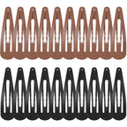 WILLBOND 30 Pieces 3.1 Inch Large Metal Snap Hair Clips Nonslip Barrettes Women Hair Accessories (Brown and Black)