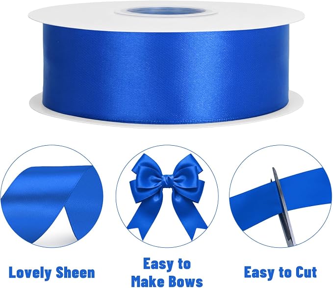 KINGLAKE Royal Blue Satin Ribbon - Image 3