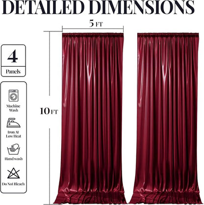 20x10ft Burgundy Glitter Backdrop Curtain - Image 9