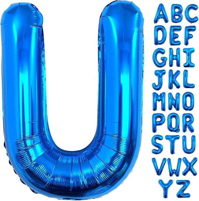 Lovoir 40 Inch Large Blue Letter U Balloons Big Size Jumbo Mylar Foil Helium by Lovoir