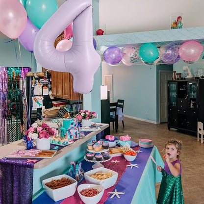 TONIFUL 40 Inch Pastel Purple Number 4 Balloon – Big Lilac Mylar Foil Number - Image 5