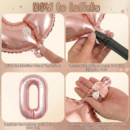 Rose Gold Number 10 Balloon 40 Inch, Luxurious Foil Pair - Image 5