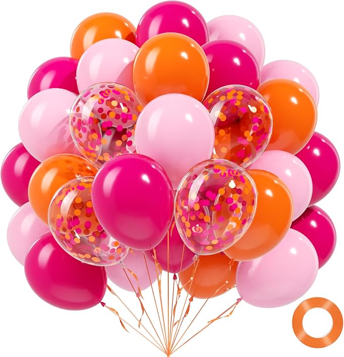 BAUANOOY Pink and Orange Balloons by BAUANOOY