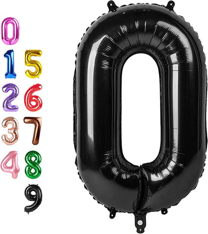 0 Balloon 40 inch Black Number Balloons by Enyeopd