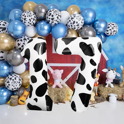 Cow Print Number Balloon 40 Inch Cow Print Number 7 Balloon Cowgirl Theme - Image 3