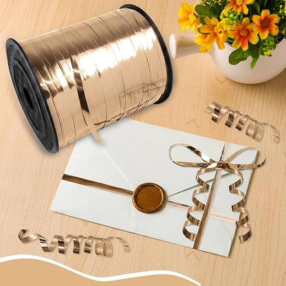 500 Yards Curling Ribbon，Shiny Champagne Balloon String Ribbon，for Gift - Image 3