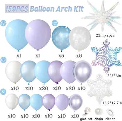Ice Snow Birthday Party Decorations, Snowflake Balloon Garland Arch Kit | - Image 2