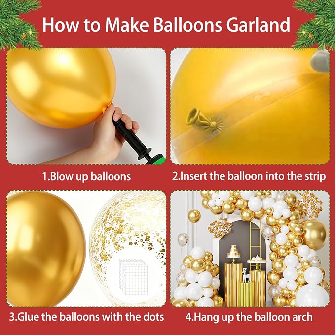 White and Gold Balloons Arch Kit, Engagements, Baby Shower Anniversary - Image 3