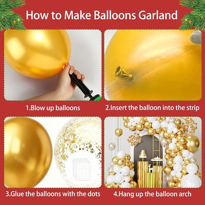 White and Gold Balloons Arch Kit, Engagements, Baby Shower Anniversary - Image 3